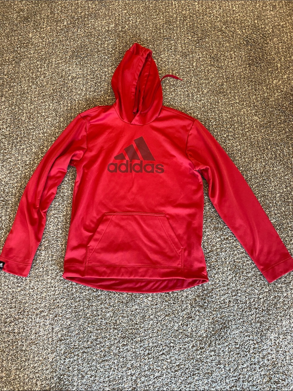 Men’s adidas Red Pullover Hoodie with Logo